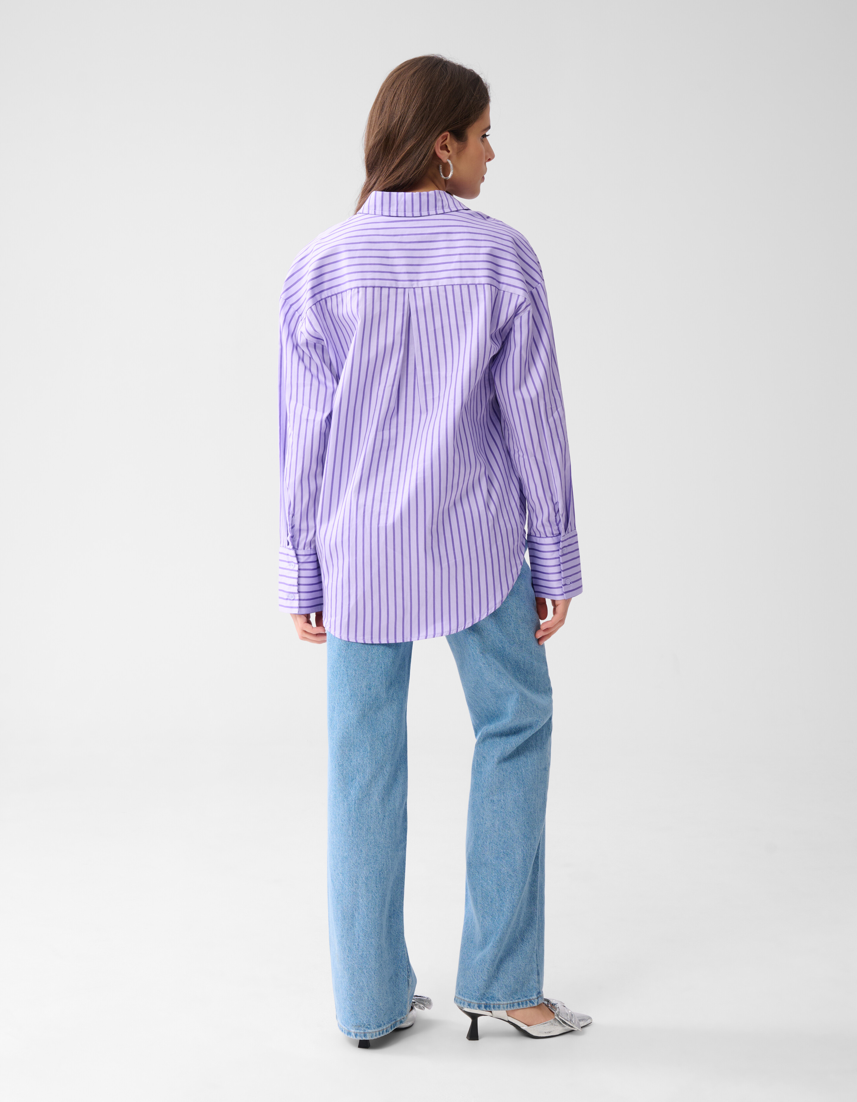 Pinstripe Logo Blouse Paars SHOEBY WOMEN