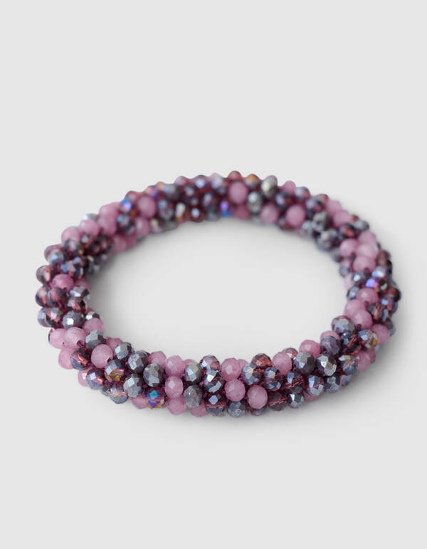 Beaded Haarelastiek Paars SHOEBY ACCESSOIRES