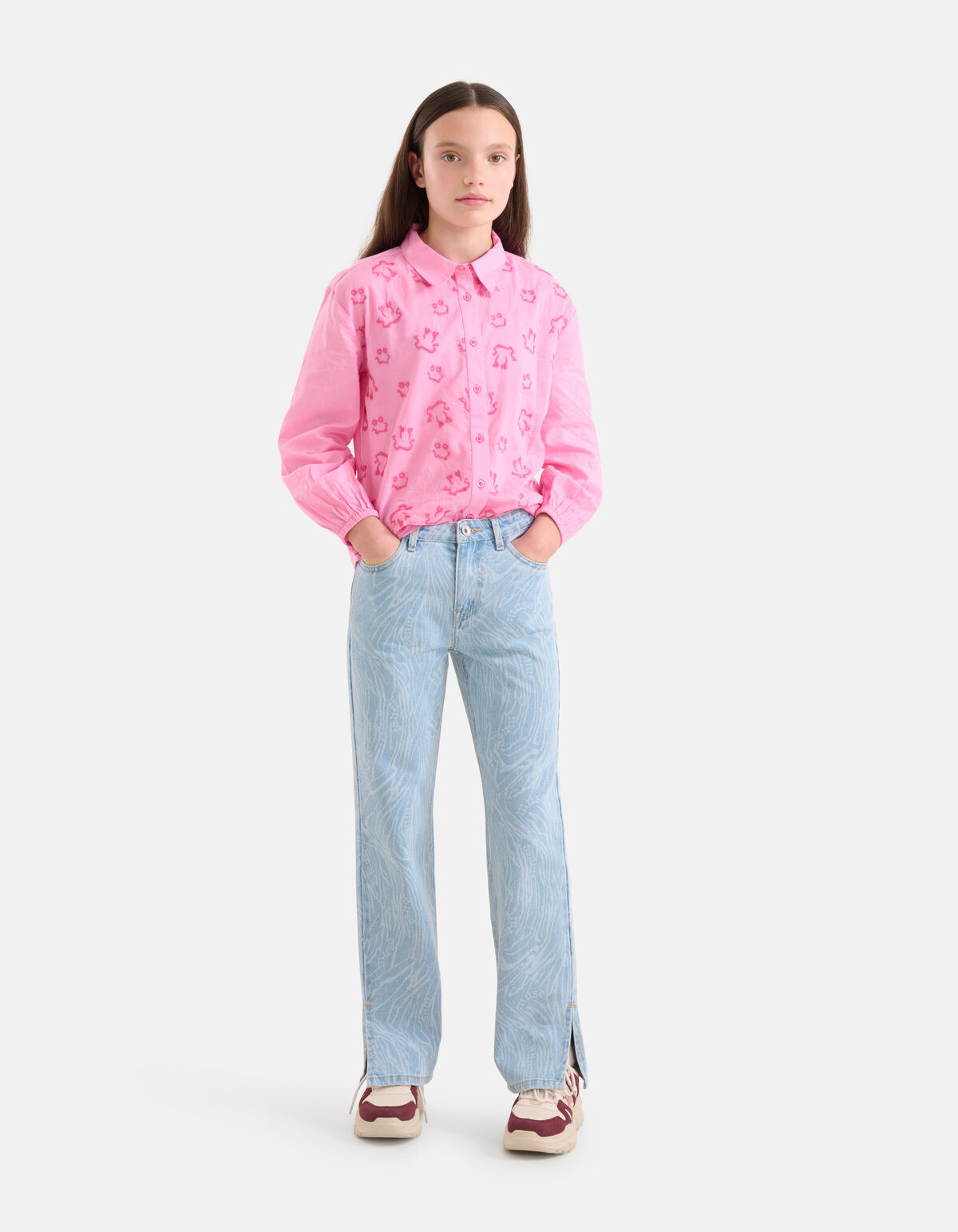 Swirl Print Denim Bleached SHOEBY GIRLS