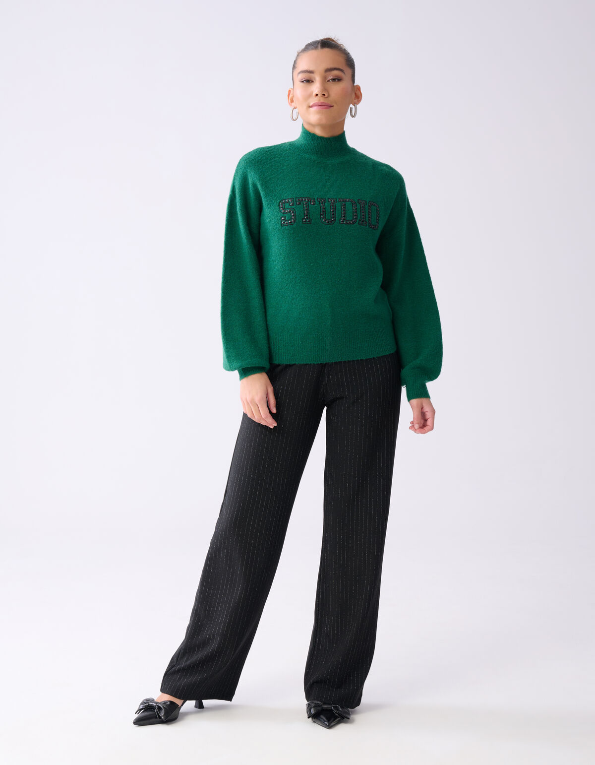 Studio Strass Trui Donkergroen SHOEBY WOMEN