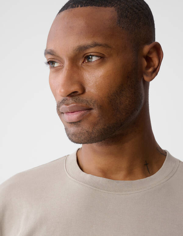 Spark Embroidery T-shirt Lichtbruin SHOEBY MEN