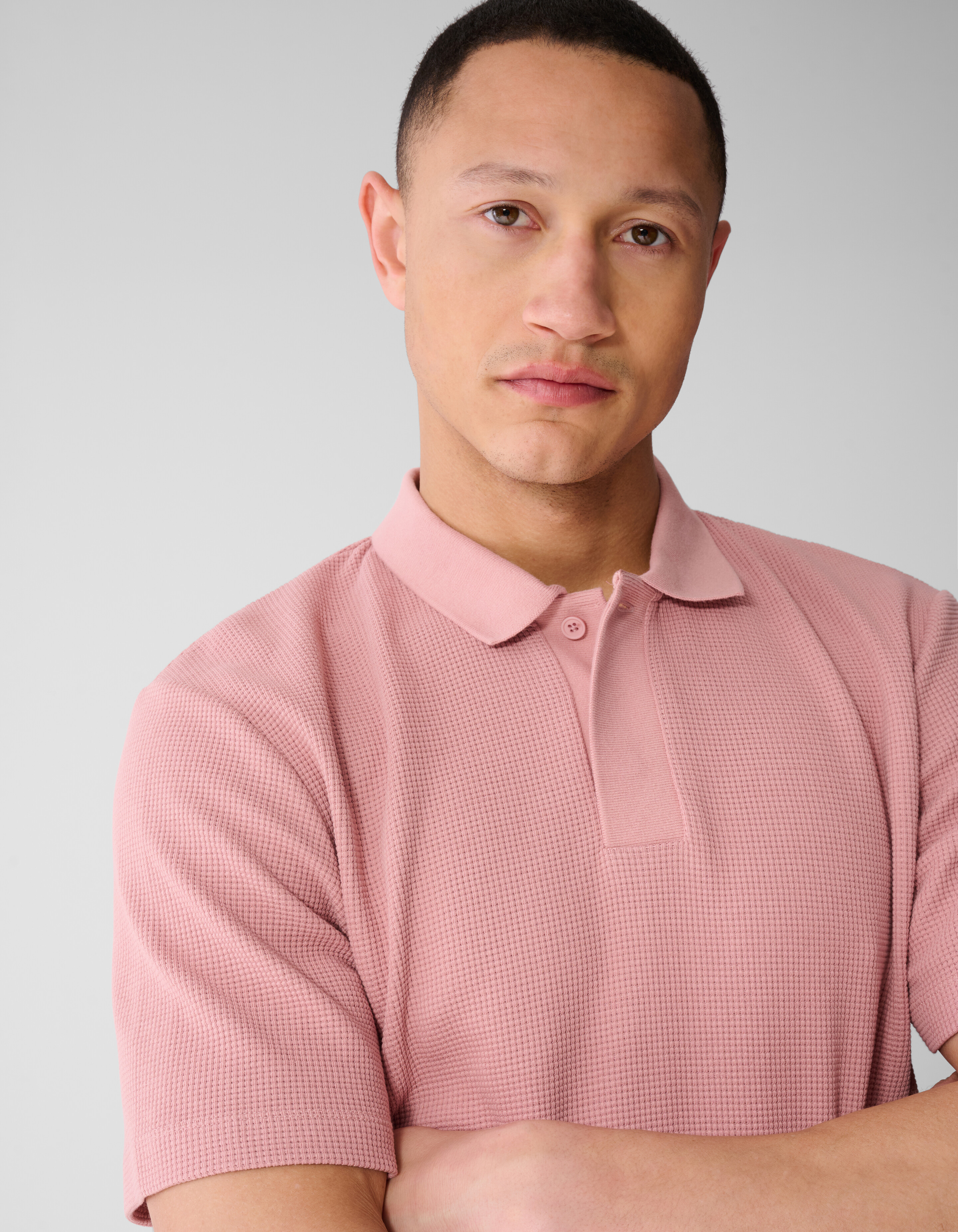 Waffle Polo Roze SHOEBY MEN