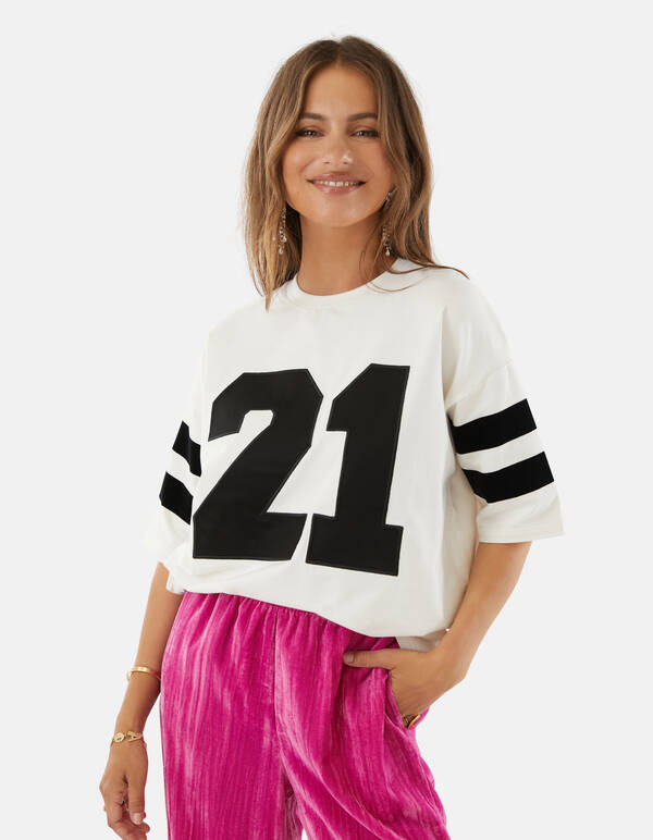 Artwork T-shirt Gebroken Wit By Lizzy SHOEBY WOMEN