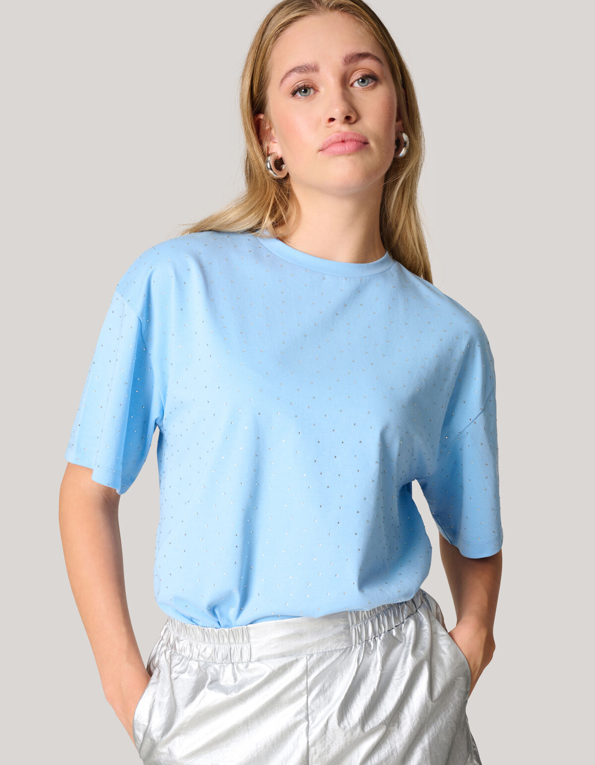 Strass T-shirt Lichtblauw SHOEBY WOMEN