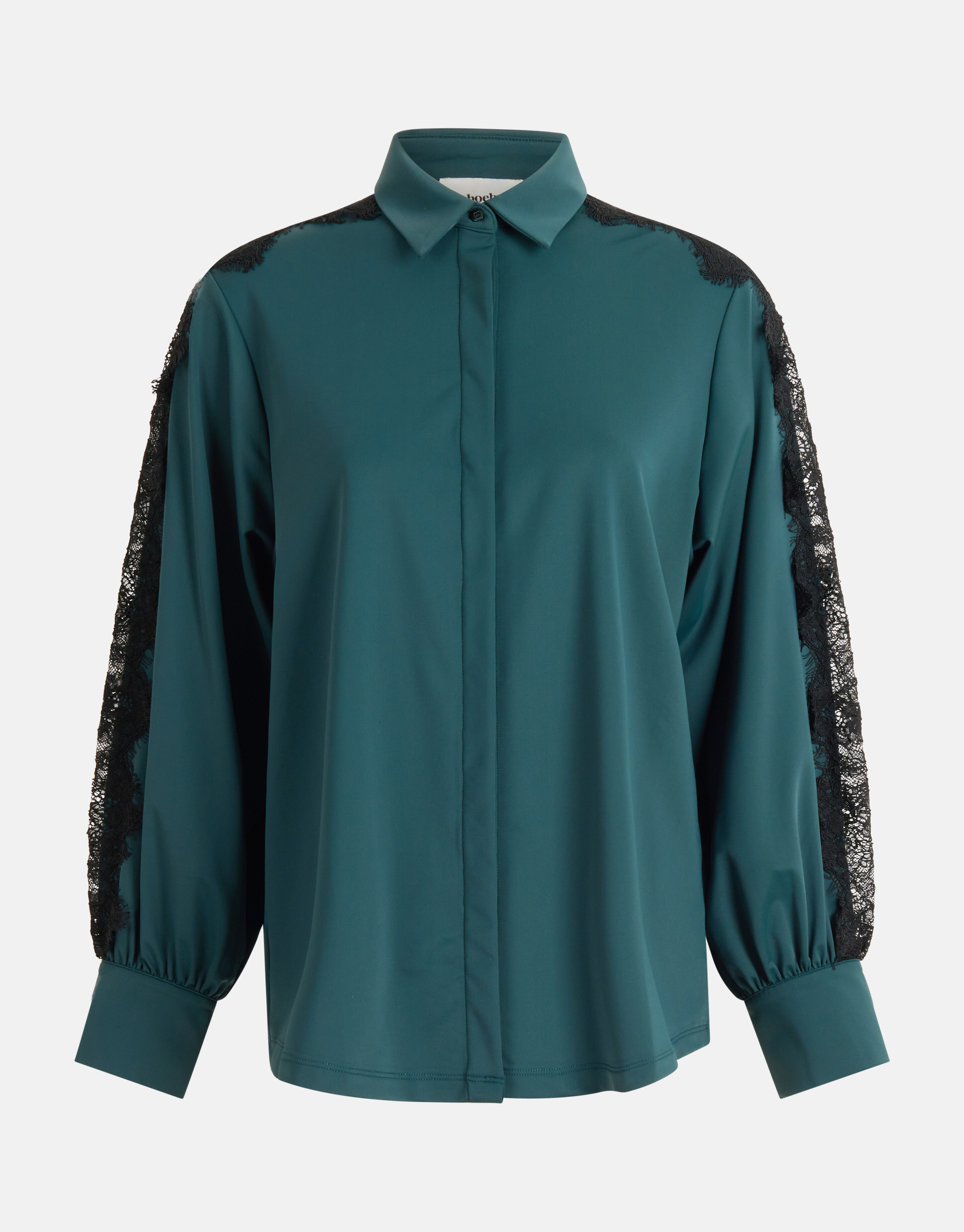 Kanten Travel Blouse Donkergroen SHOEBY WOMEN