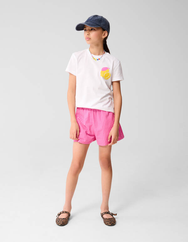 Exotic Artwork T-shirt Wit SHOEBY GIRLS