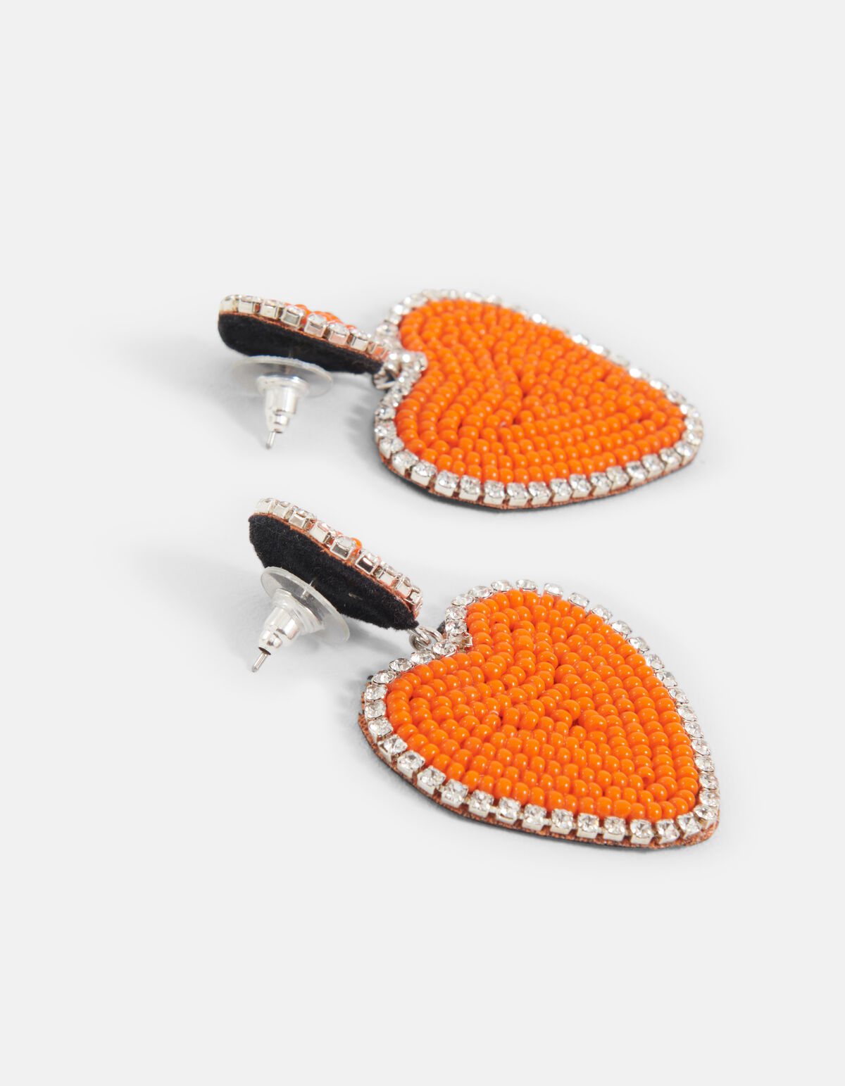 Beaded Hartjes Oorbellen Oranje SHOEBY ACCESSOIRES