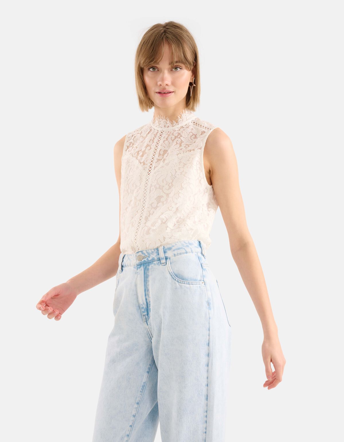 Kanten Top Gebroken Wit SHOEBY WOMEN