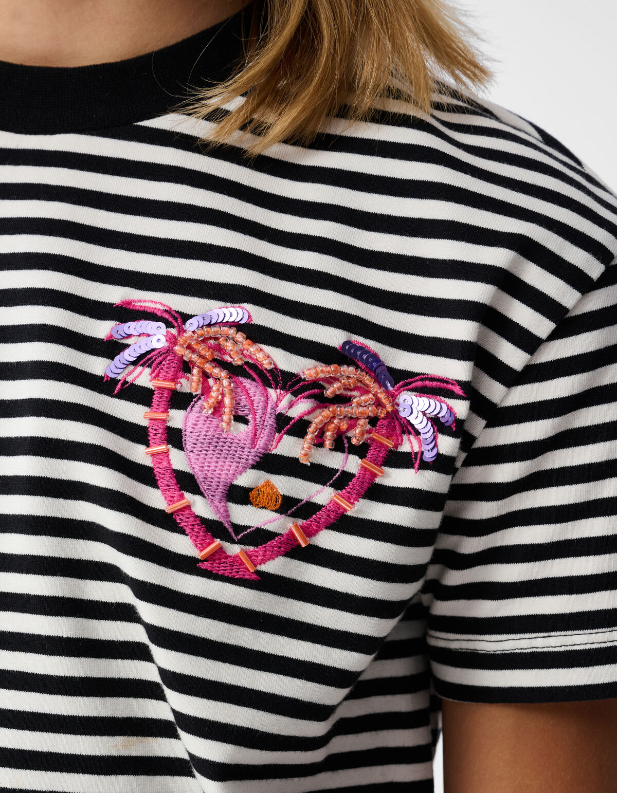 Palmboom Artwork T-shirt Zwart/Wit SHOEBY GIRLS