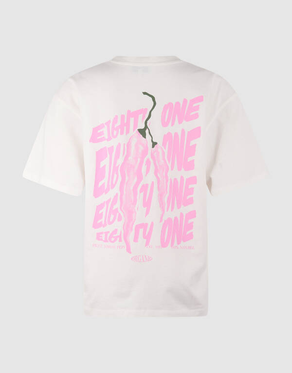 Pepper Artwork T-shirt Gebroken Wit SHOEBY WOMEN