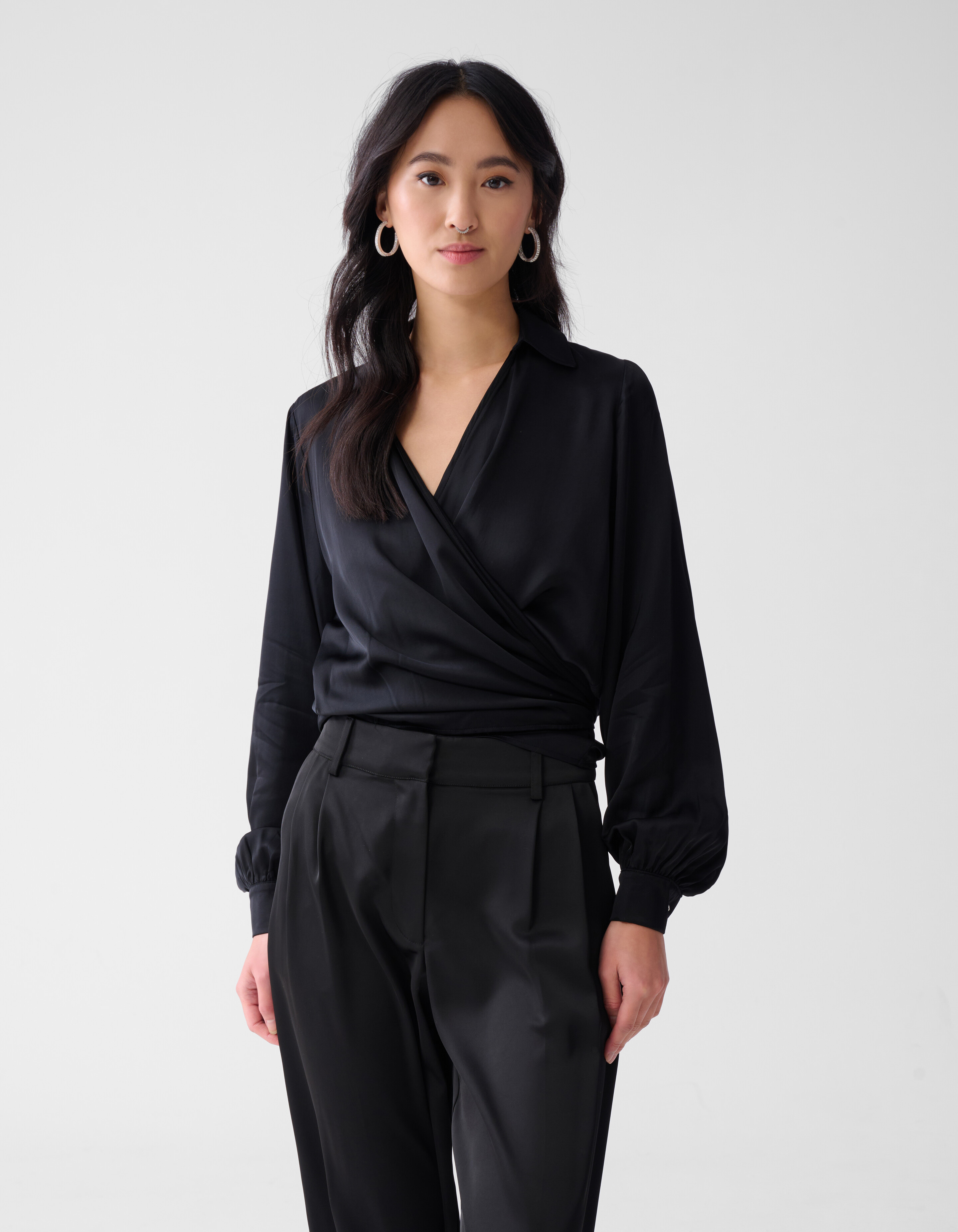 Knot Blouse Zwart SHOEBY WOMEN