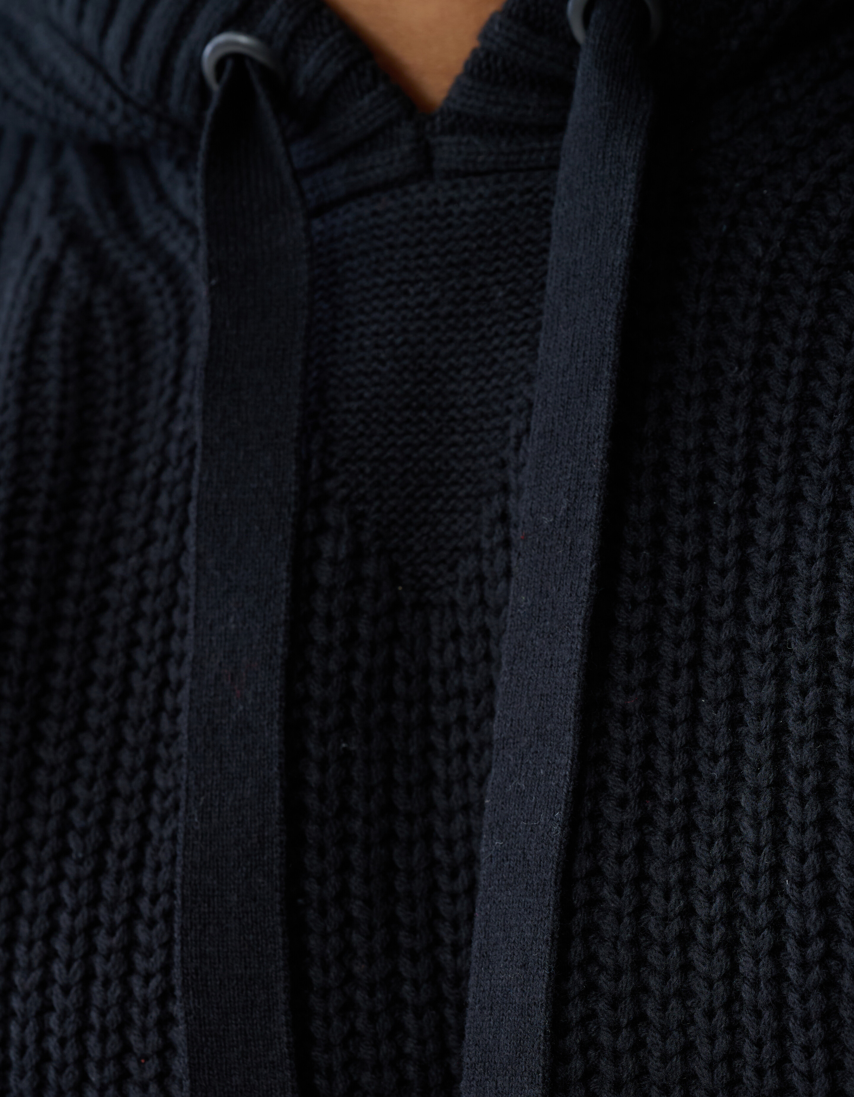 Gebreide Hoodie Zwart SHOEBY MEN