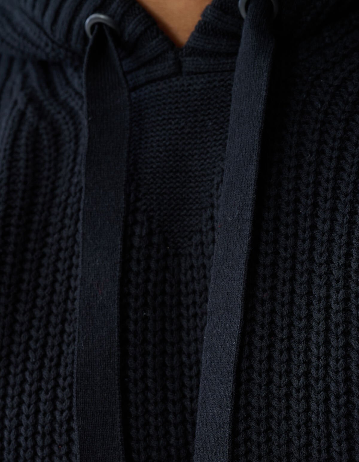 Gebreide Hoodie Zwart SHOEBY MEN