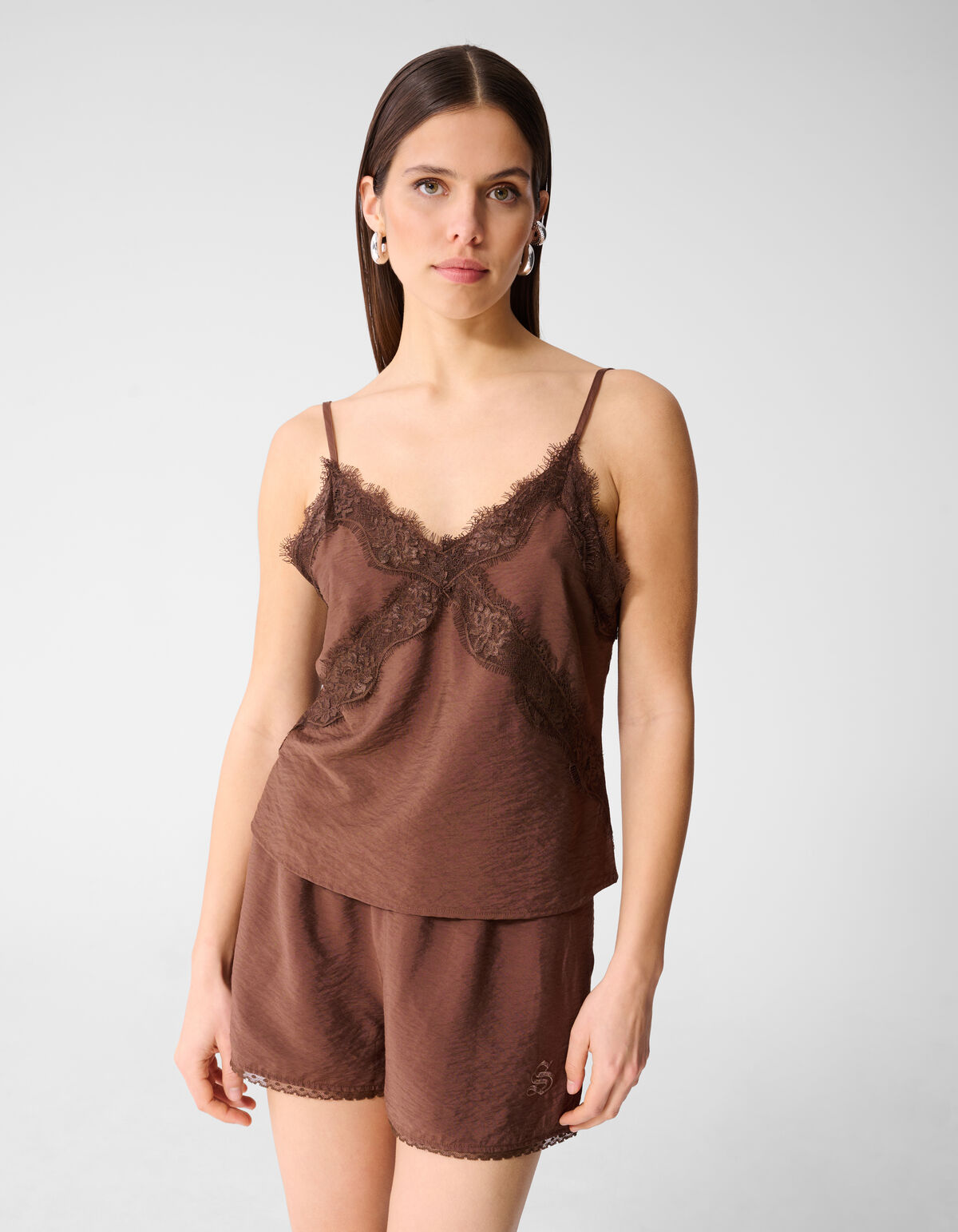 Kanten Twist Singlet Bruin SHOEBY WOMEN