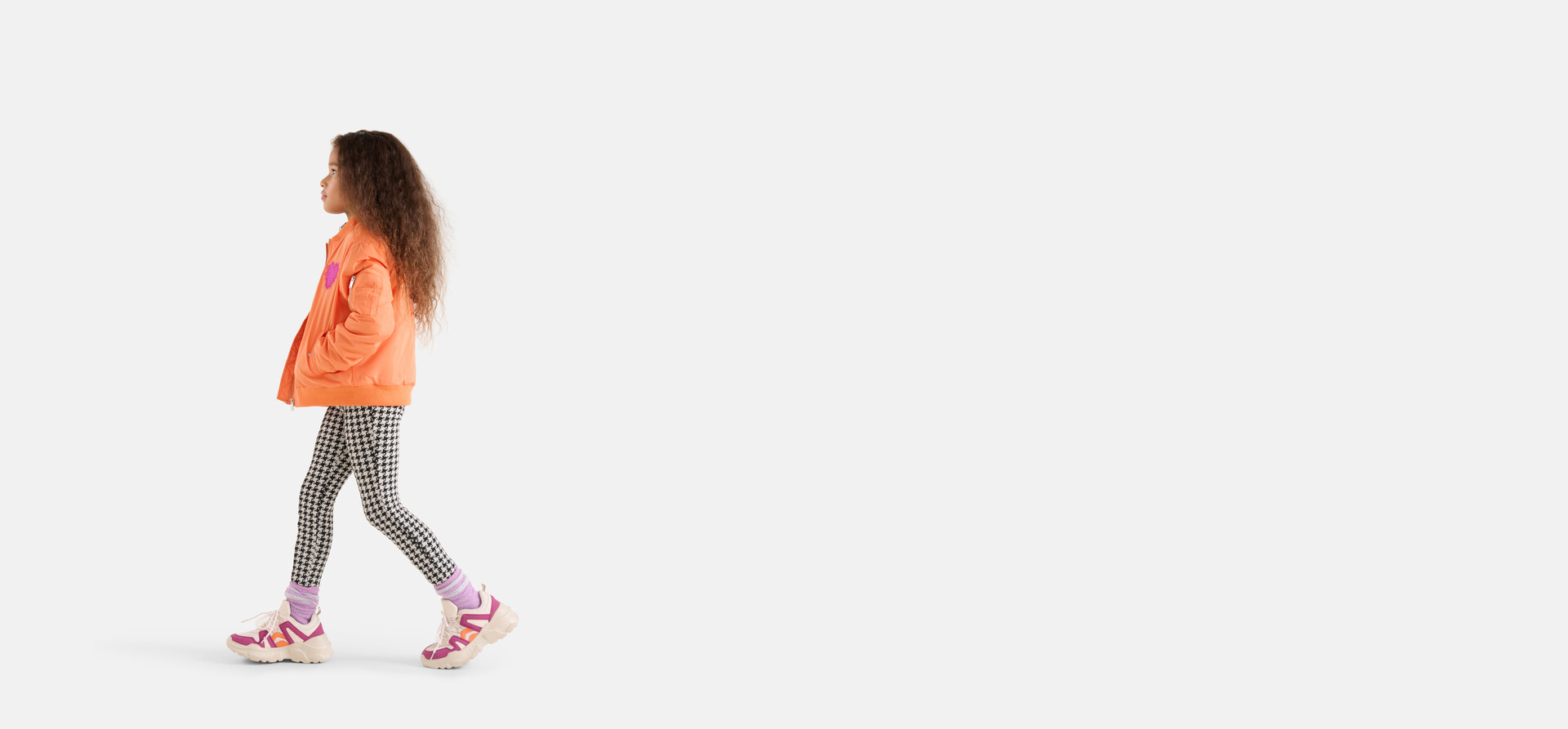 Pied-De-Poule Zipper Legging Zwart/Wit SHOEBY GIRLS