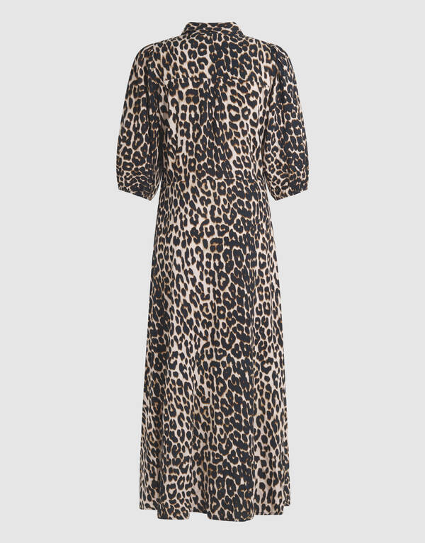 Leopard Maxi Jurk Bruin SHOEBY WOMEN