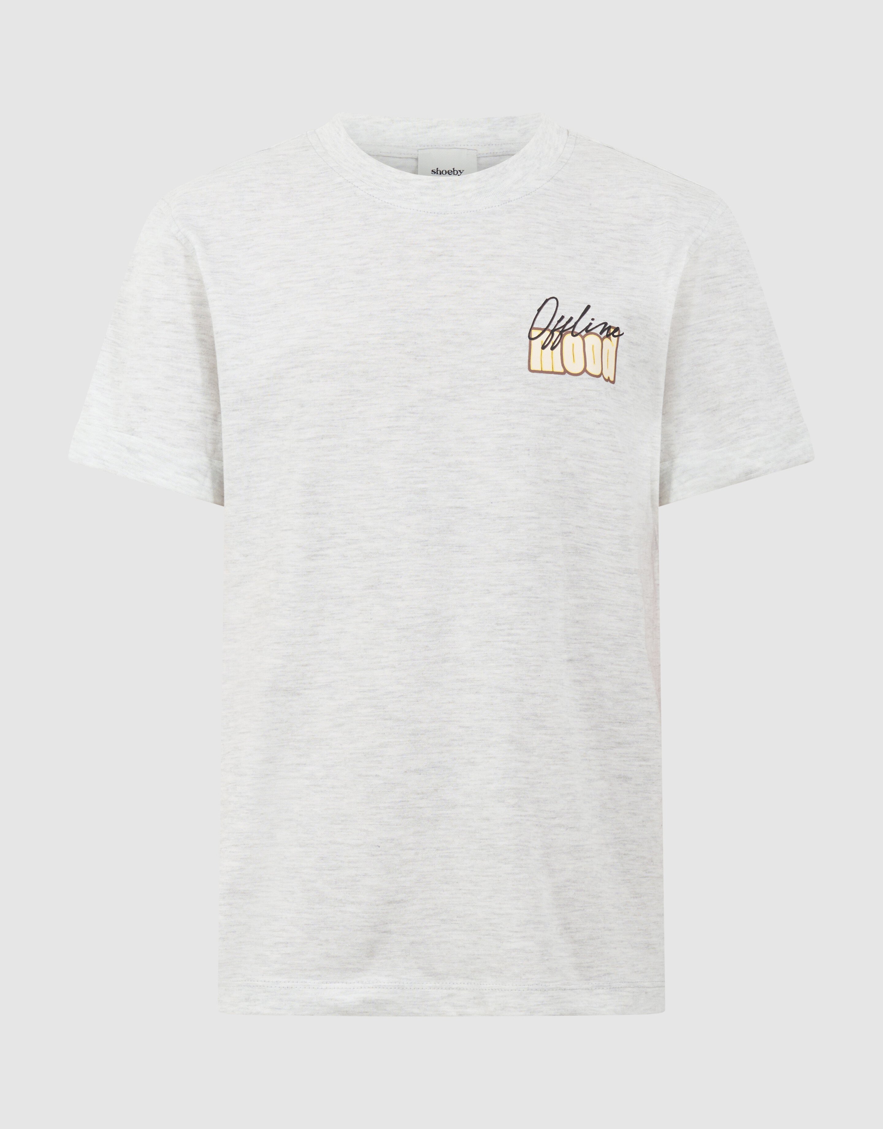 Offline Mood Artwork T-shirt Lichtgrijs SHOEBY GIRLS