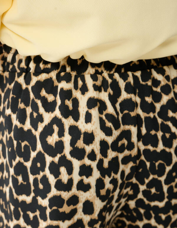 Leopard Wide Leg Fit Broek Bruin SHOEBY GIRLS