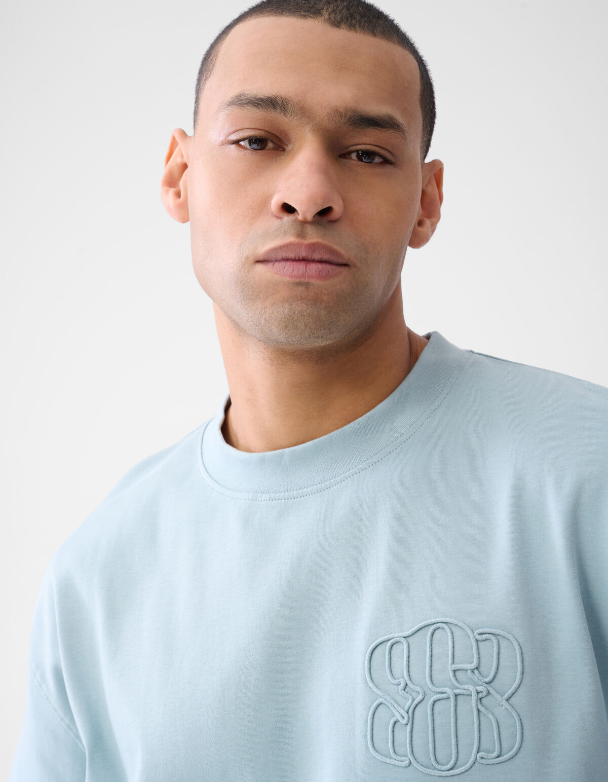 Embroidery T-shirt Lichtblauw SHOEBY MEN