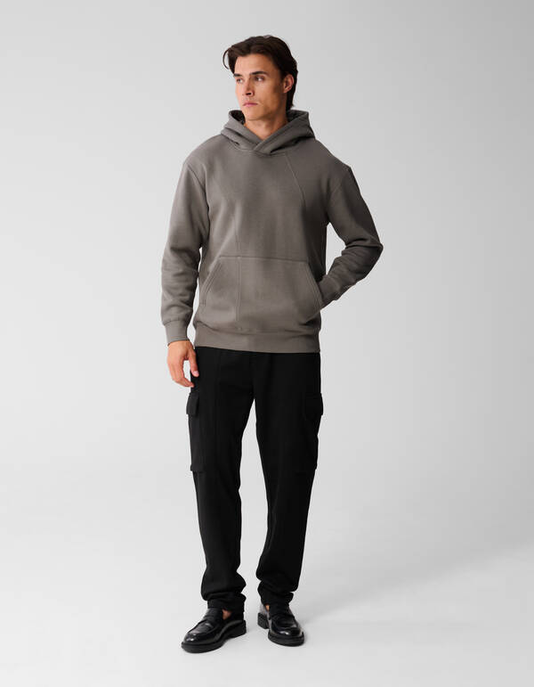 Mixed Sweat Hoodie Donkergroen SHOEBY MEN