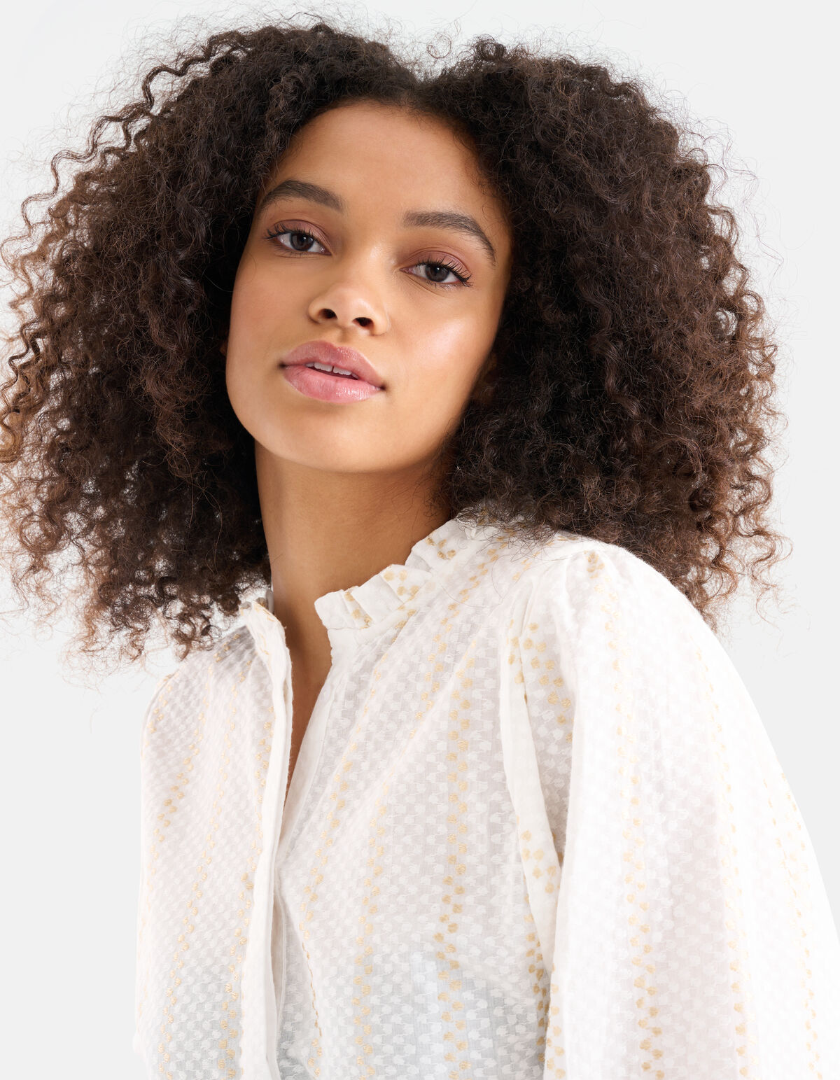 Lurex Detail Blouse Gebroken Wit SHOEBY WOMEN