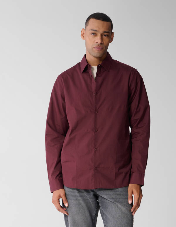 Basis Overhemd Donkerrood SHOEBY MEN