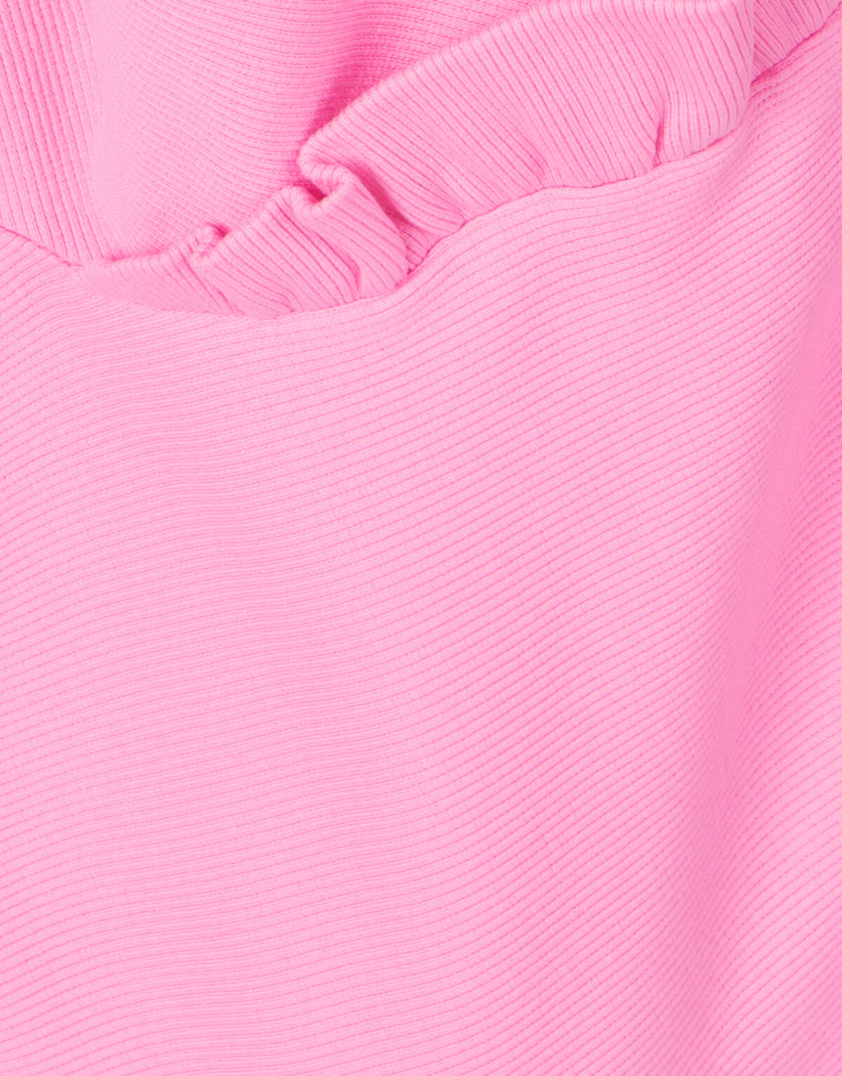 Rib Ruffle Longsleeve Roze SHOEBY GIRLS