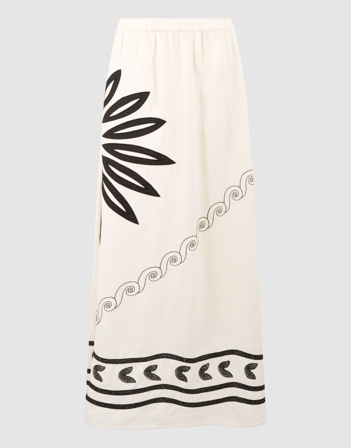 Sun Embroidery Maxi Rok Gebroken Wit SHOEBY WOMEN