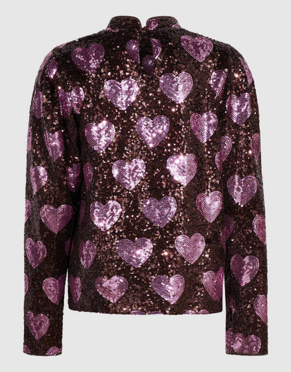 Hartjes Pailletten Top Bruin SHOEBY GIRLS
