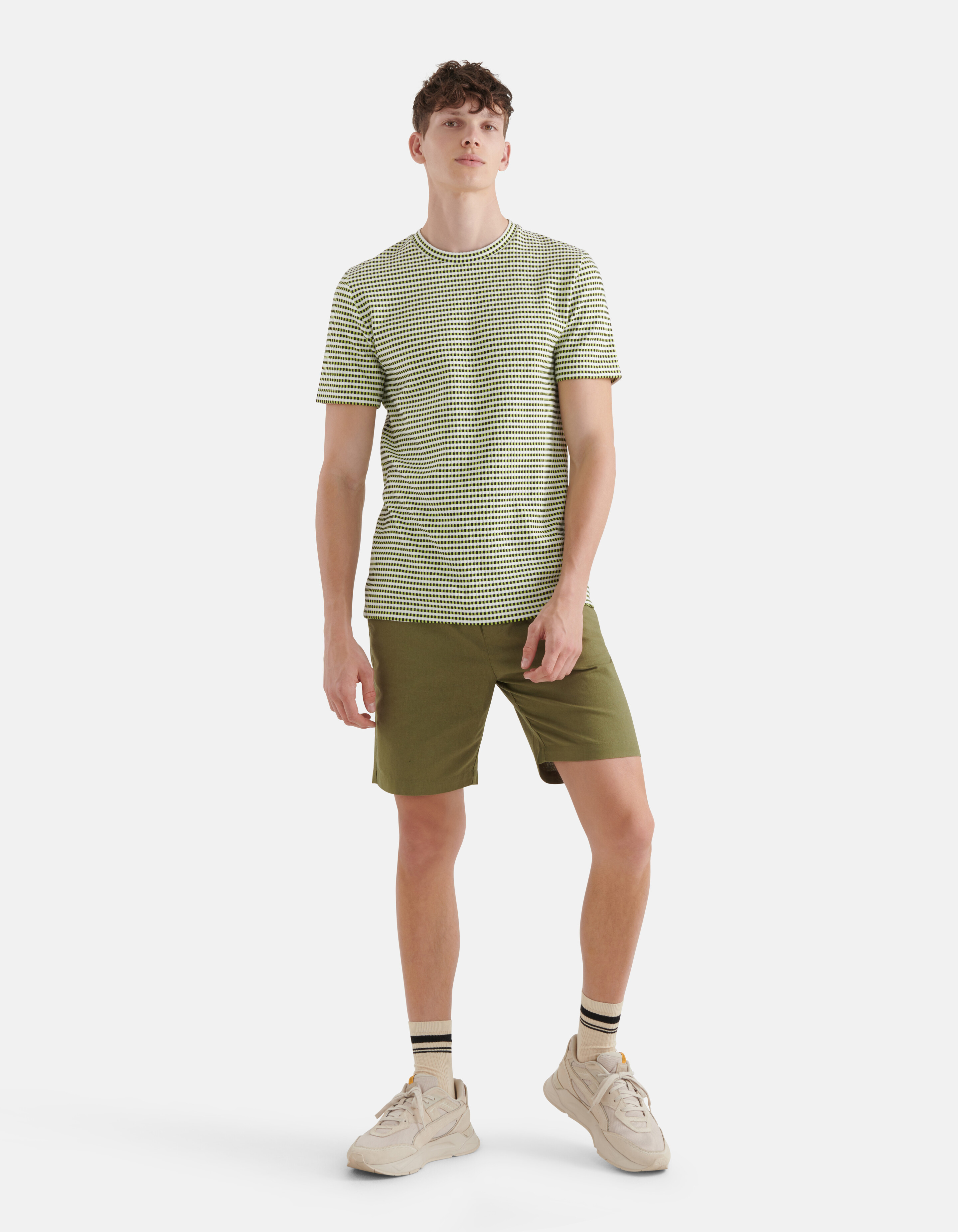Structuur T-shirt Lichtgroen SHOEBY MEN