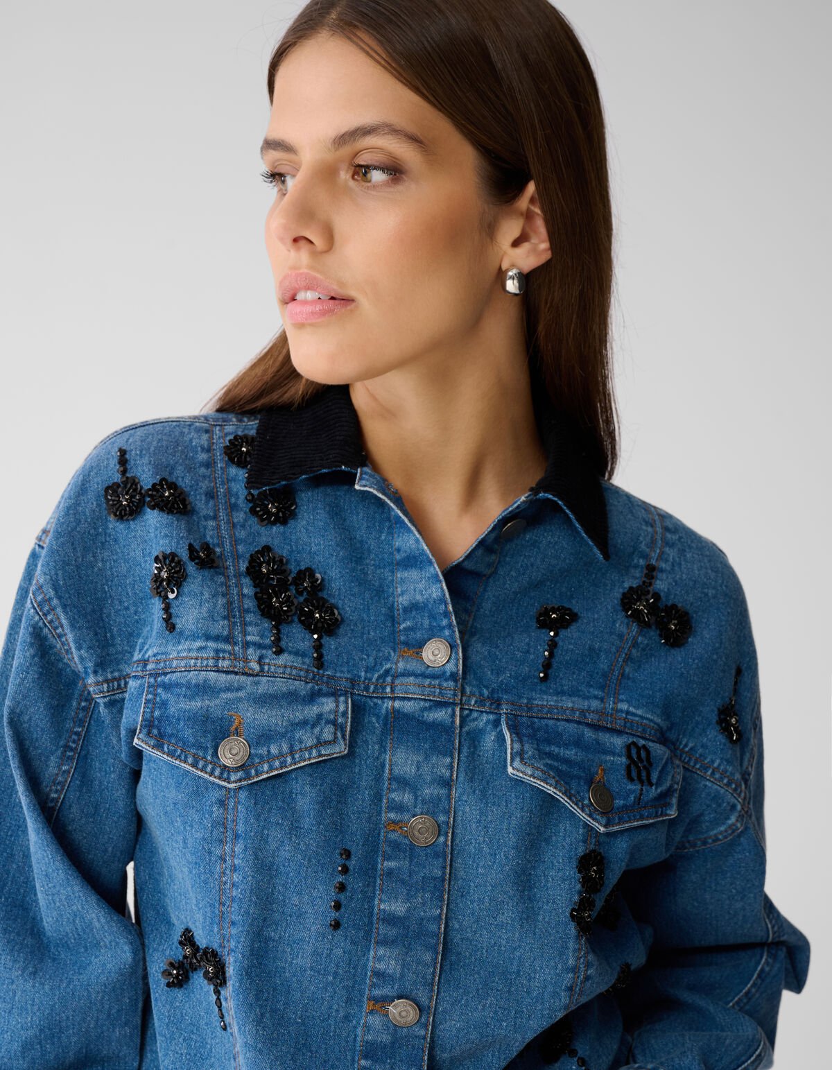 Embellished Denim Jack Blauw By Mieke SHOEBY WOMEN