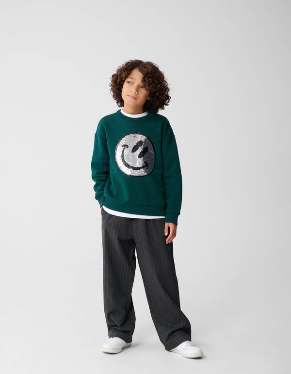 Two Way Sequin Sweater Donkergroen SHOEBY BOYS