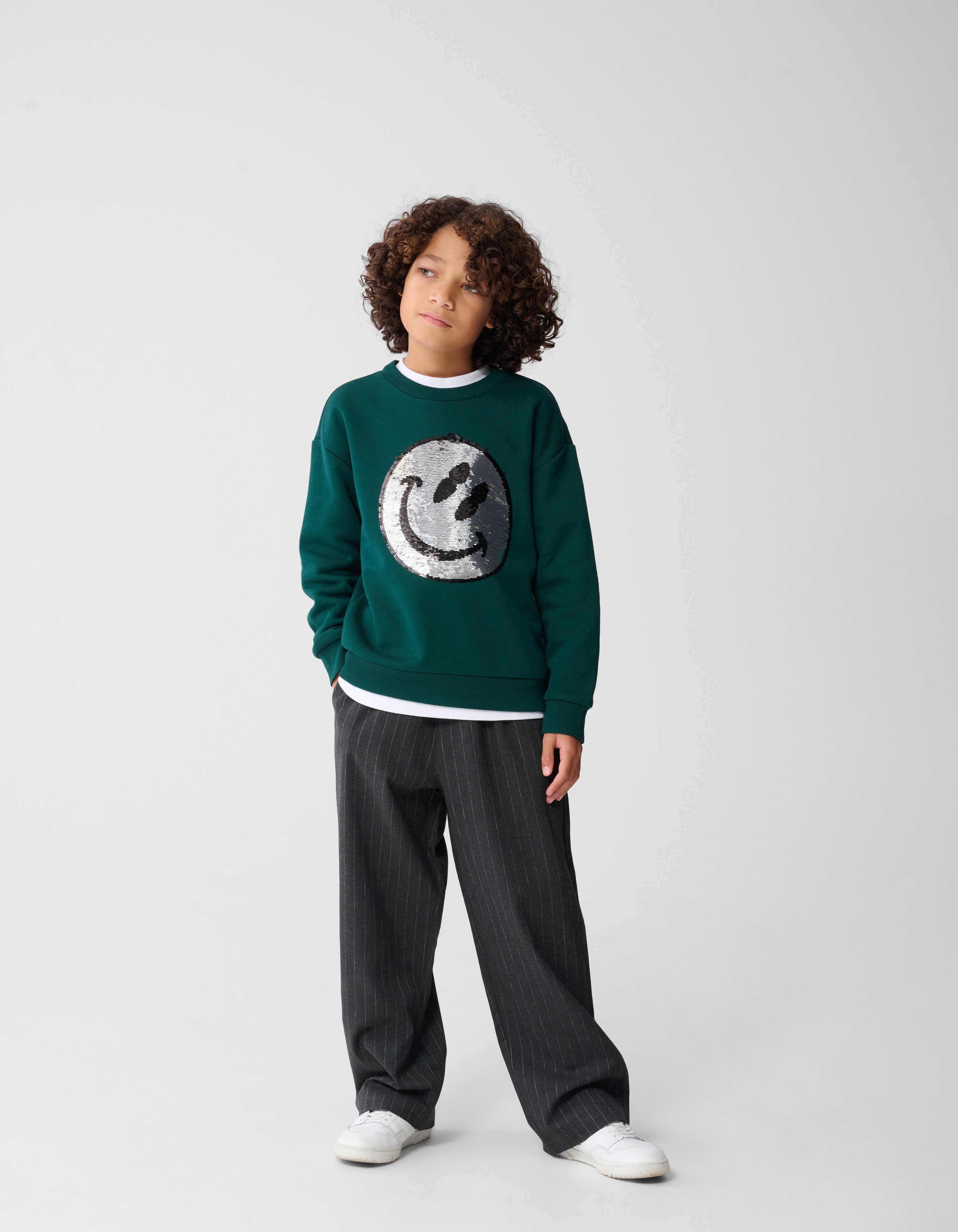 Two Way Sequin Sweater Donkergroen SHOEBY BOYS