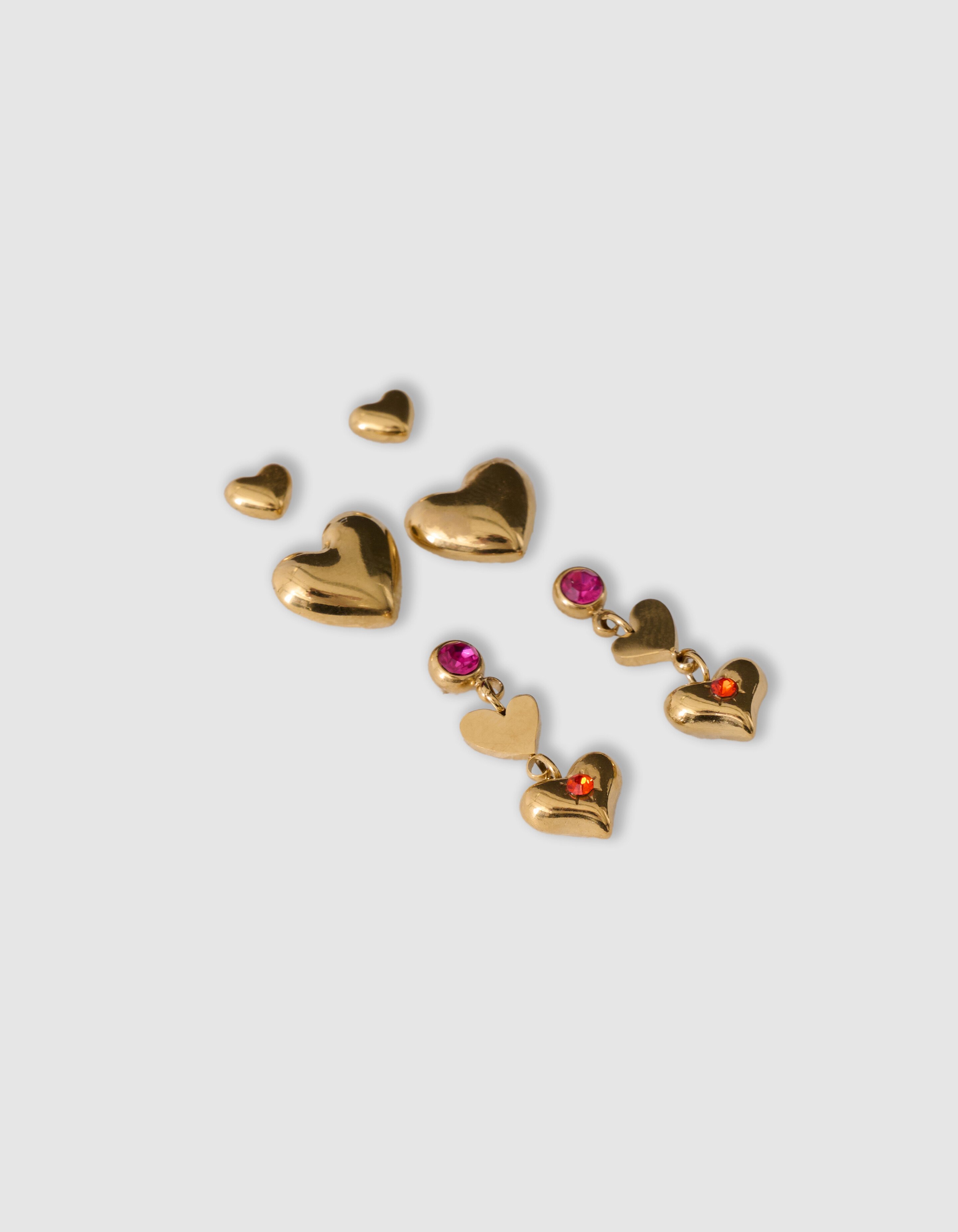 Heart Stud Oorbellen Set Goud SHOEBY ACCESSOIRES