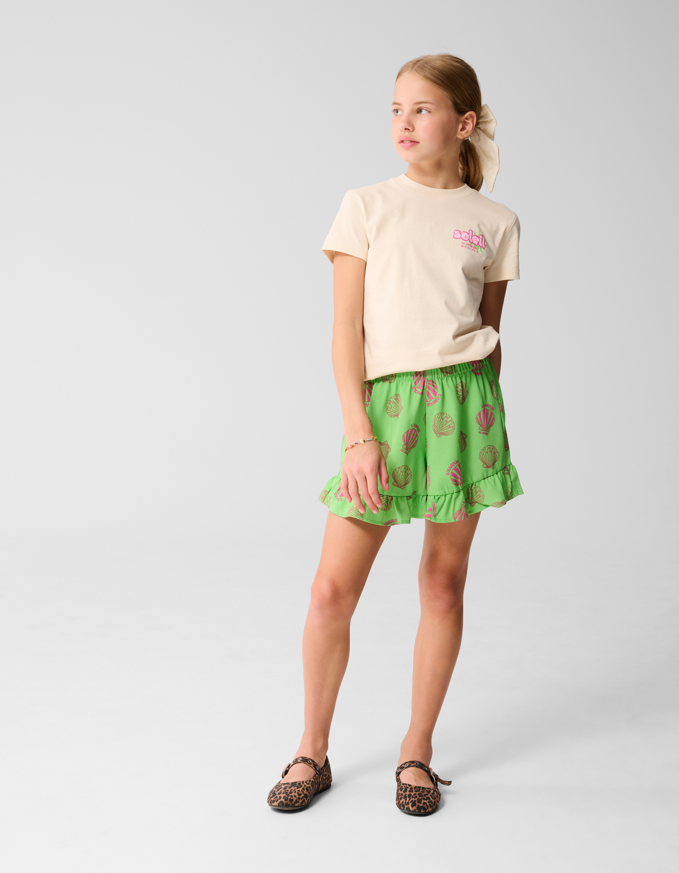 Soleil Artwork T-shirt Gebroken Wit SHOEBY GIRLS