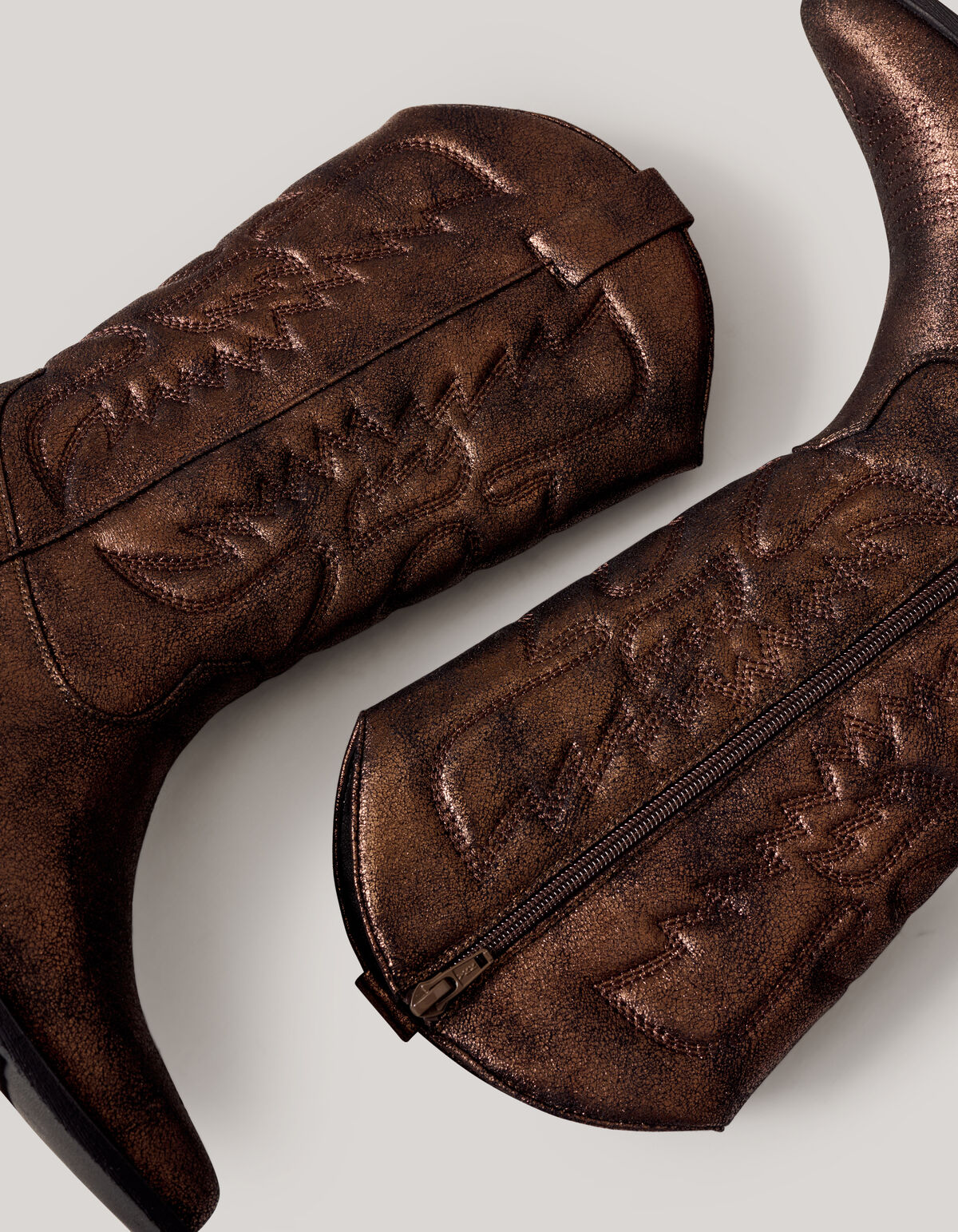 Metallic Cowboylaarzen Bruin SCHOENEN SHOEBY