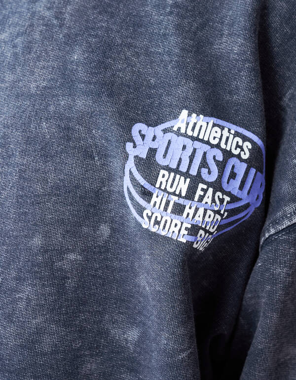 Washed Club Artwork Sweater Donkergrijs SHOEBY BOYS