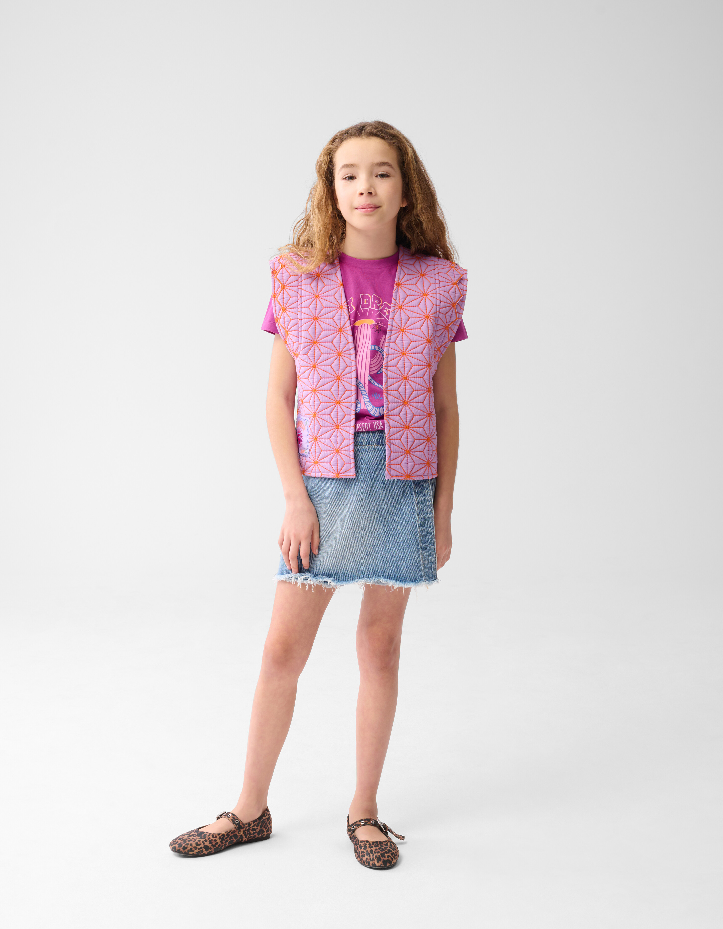 Stitched Structuur Gilet Lichtpaars SHOEBY GIRLS