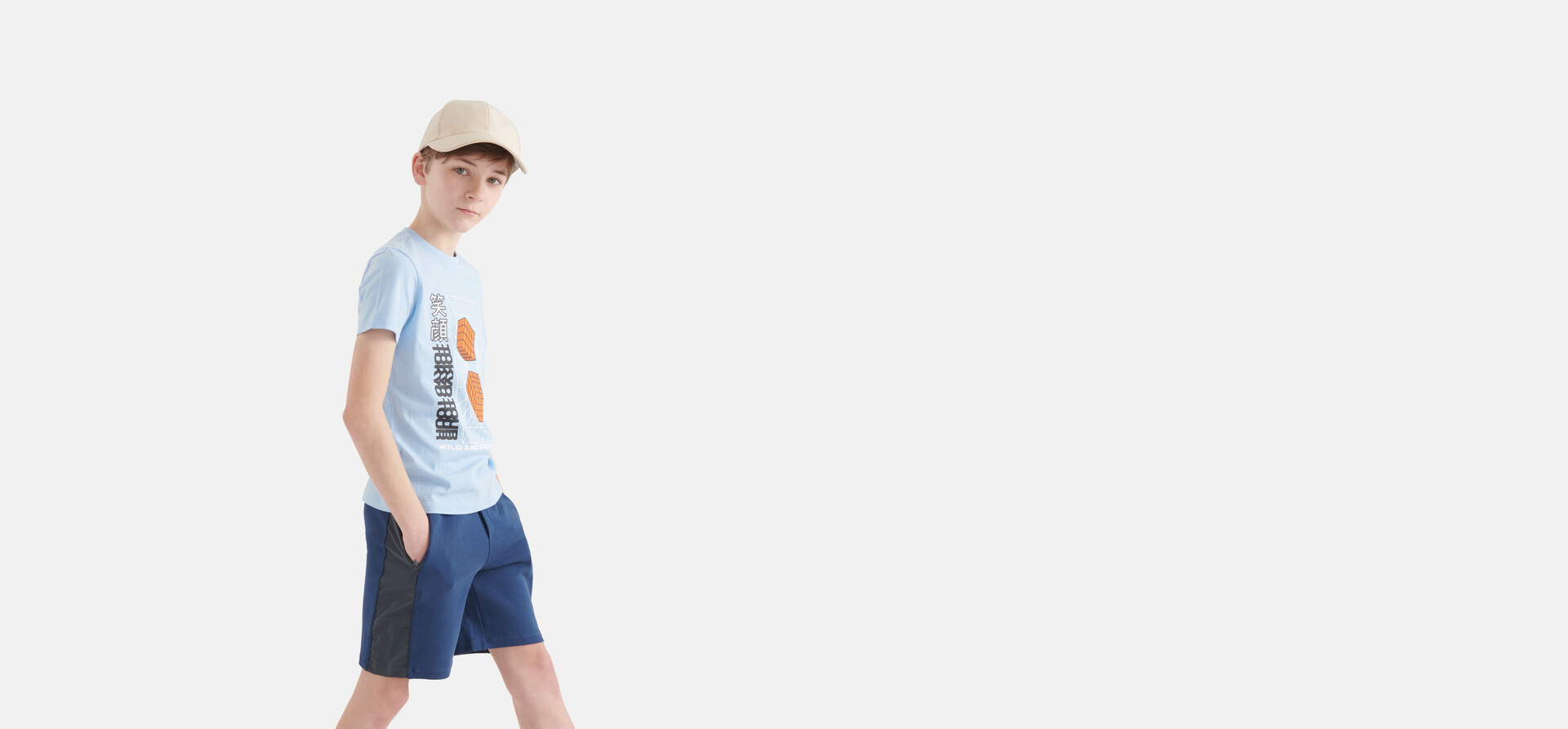 Grafisch Artwork T-shirt Lichtblauw SHOEBY BOYS