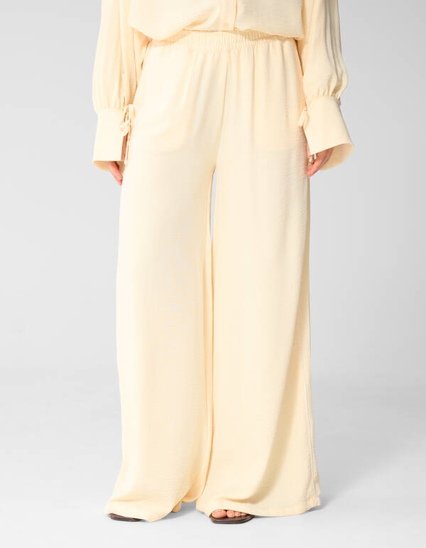 Twist Wide Leg Fit Broek Lichtgeel SHOEBY WOMEN