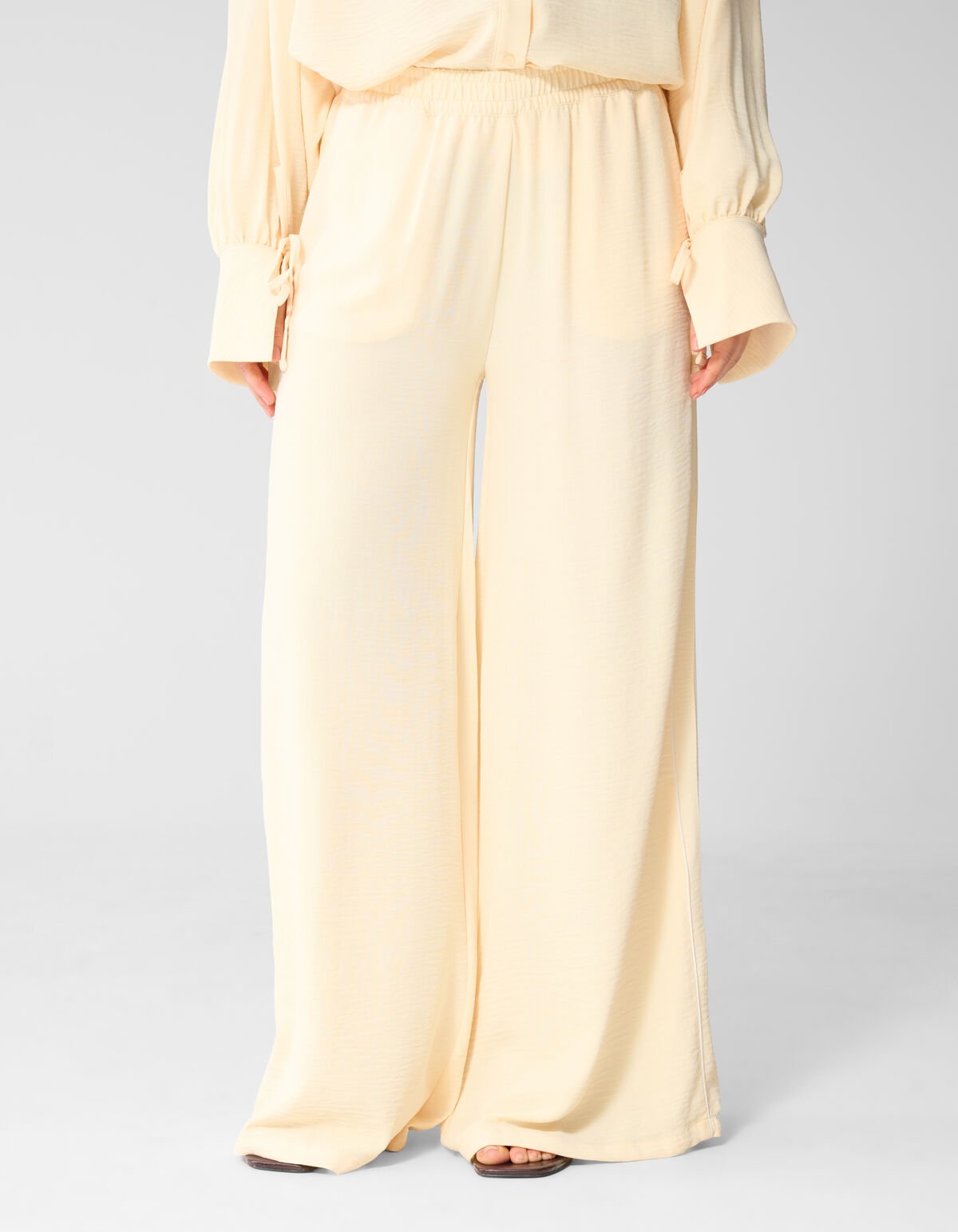 Twist Wide Leg Fit Broek Lichtgeel SHOEBY WOMEN