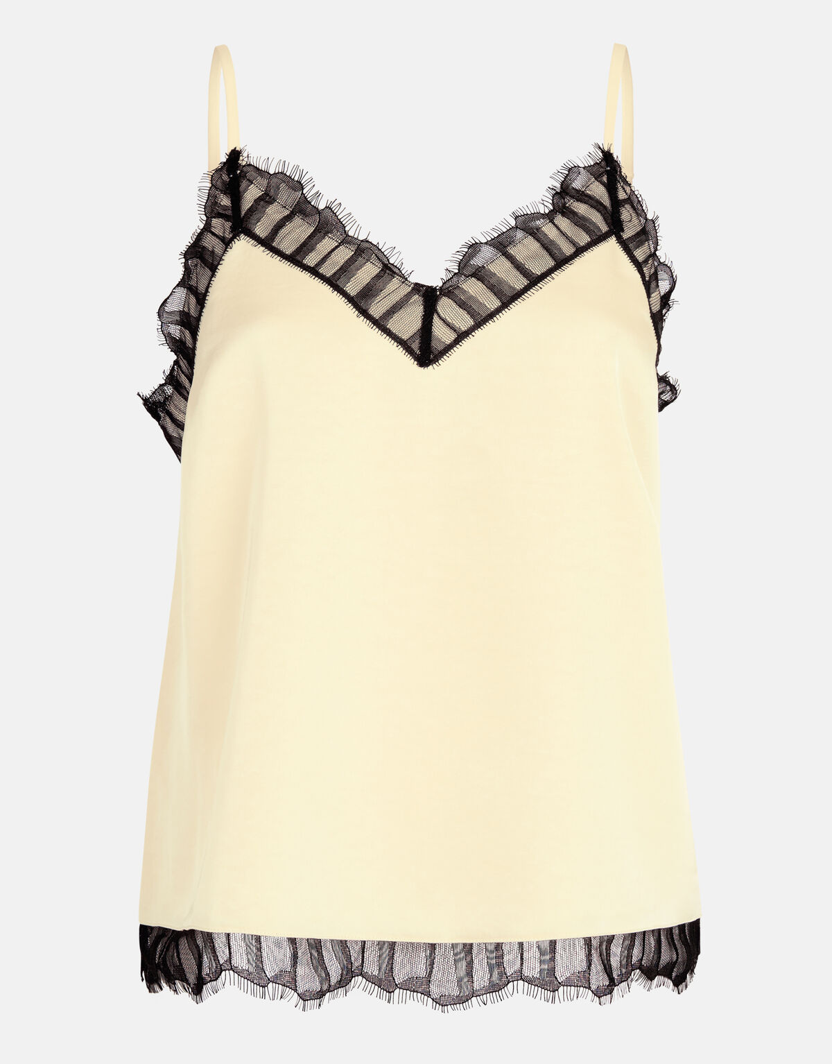 Kanten Satijnen Singlet Lichtgeel SHOEBY WOMEN