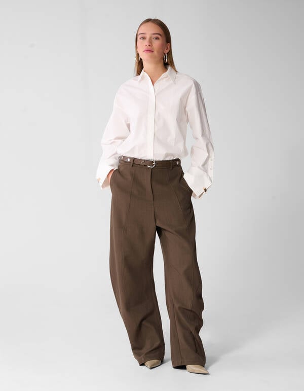 Barrel Fit Broek Bruin SHOEBY WOMEN