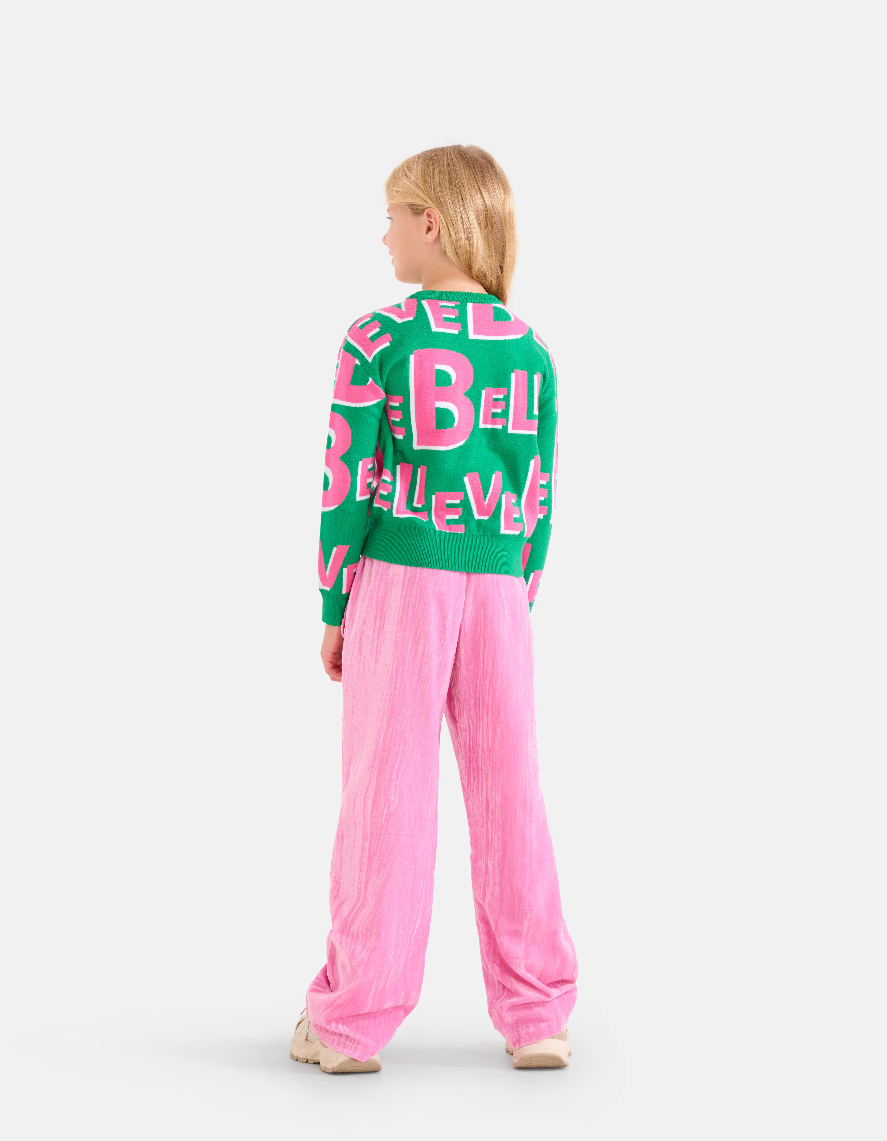 Velvet Wide Leg Broek Roze SHOEBY GIRLS