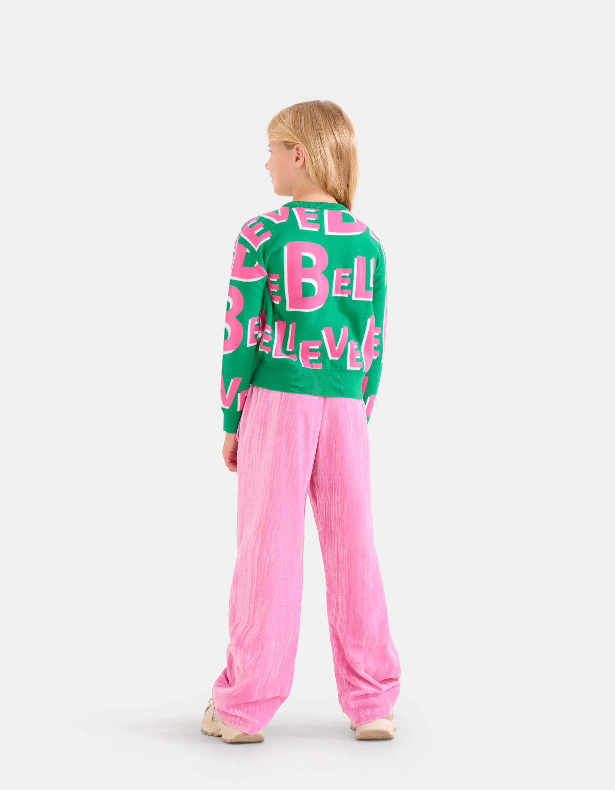 Velvet Wide Leg Broek Roze SHOEBY GIRLS