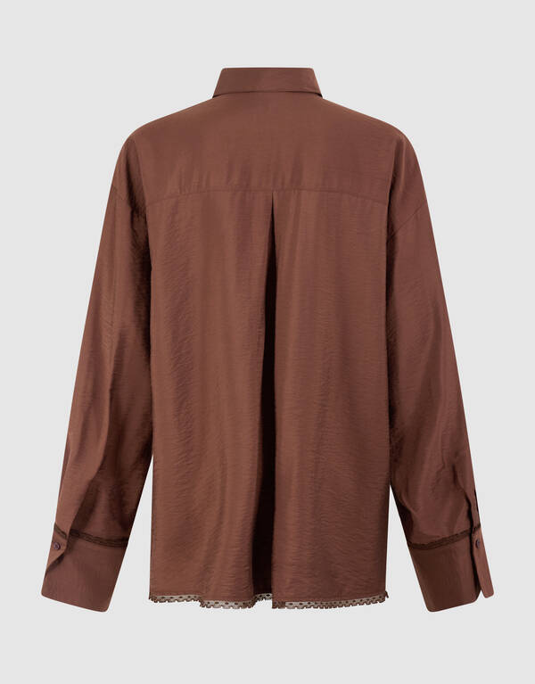 Oversized Kanten Blouse Bruin SHOEBY WOMEN