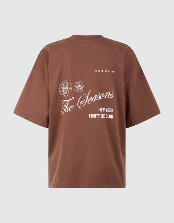 Seasons Artwork T-shirt Bruin SHOEBY WOMEN