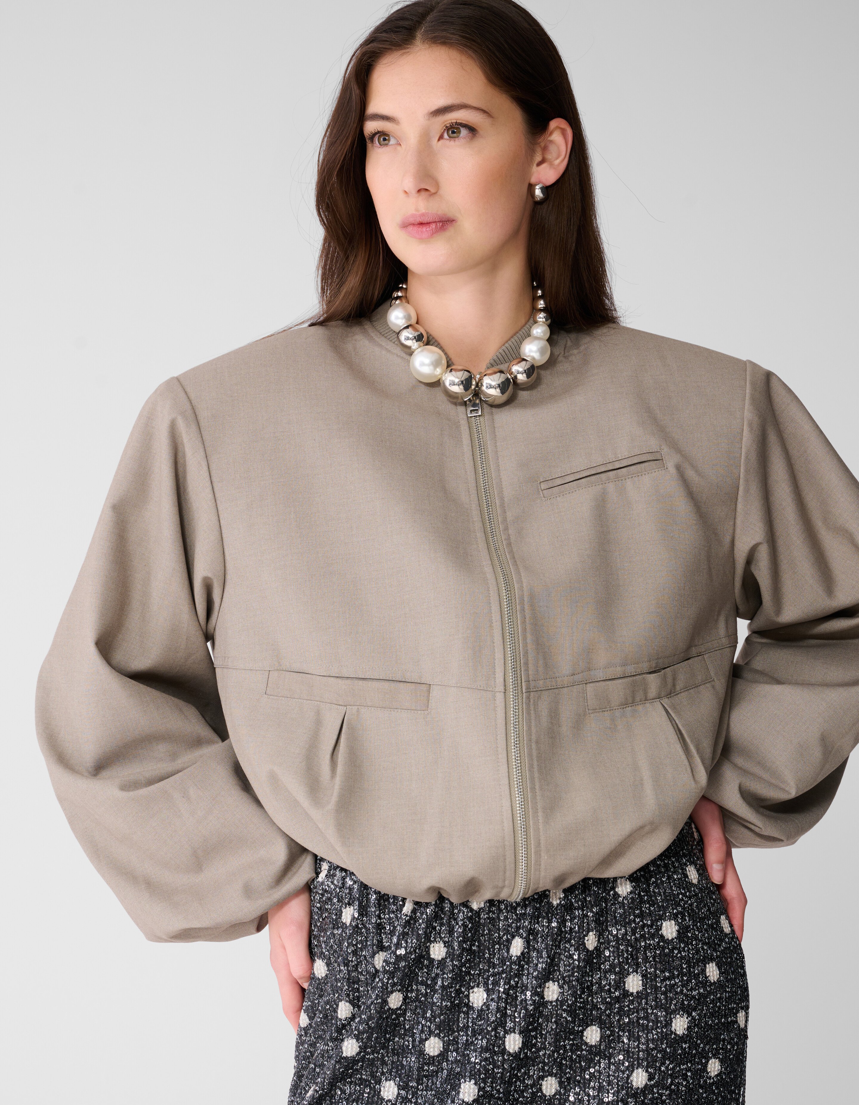 Oversized Parel Bomber Jack Taupe SHOEBY WOMEN