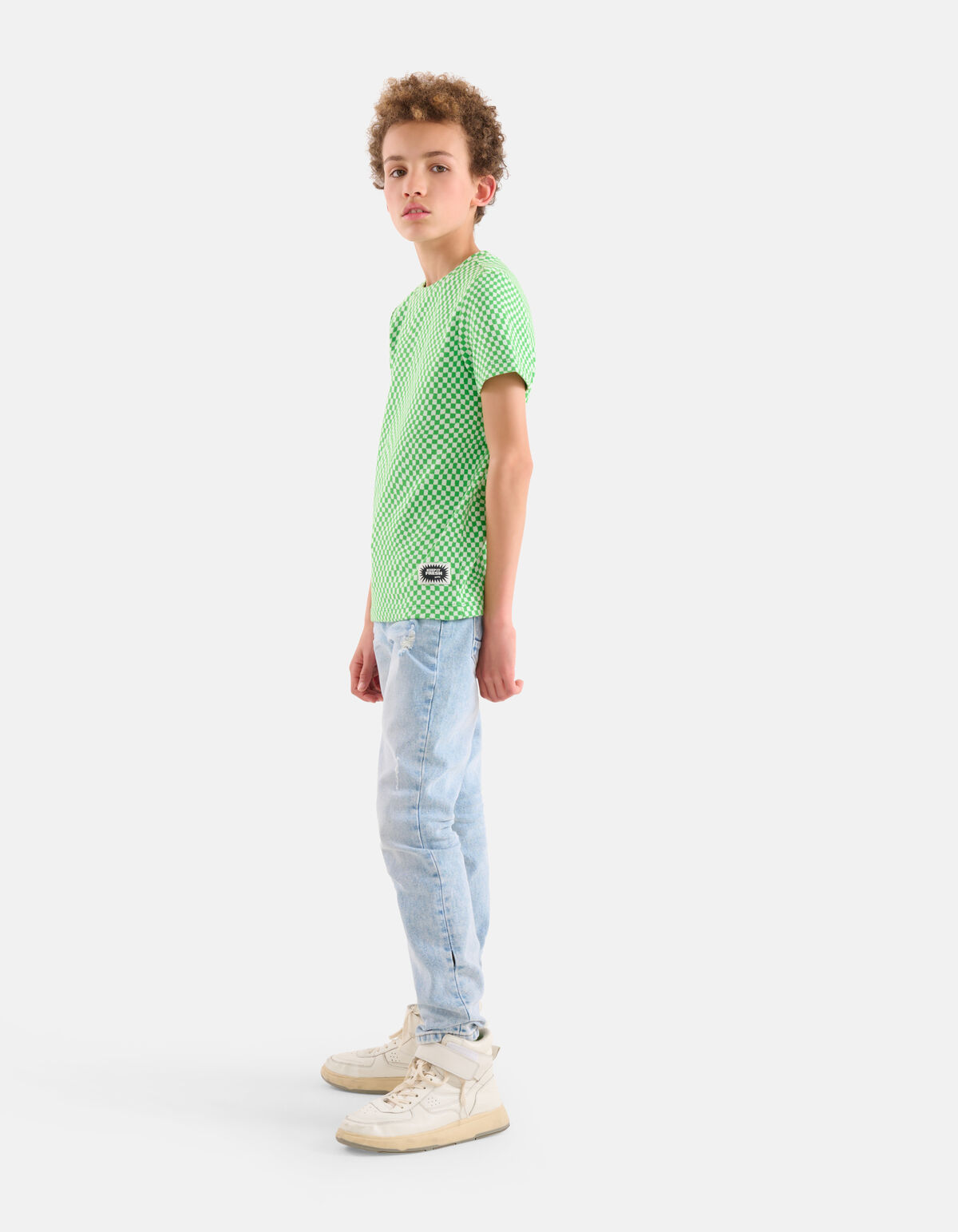 Heavy Block Structuur T-shirt Groen SHOEBY BOYS