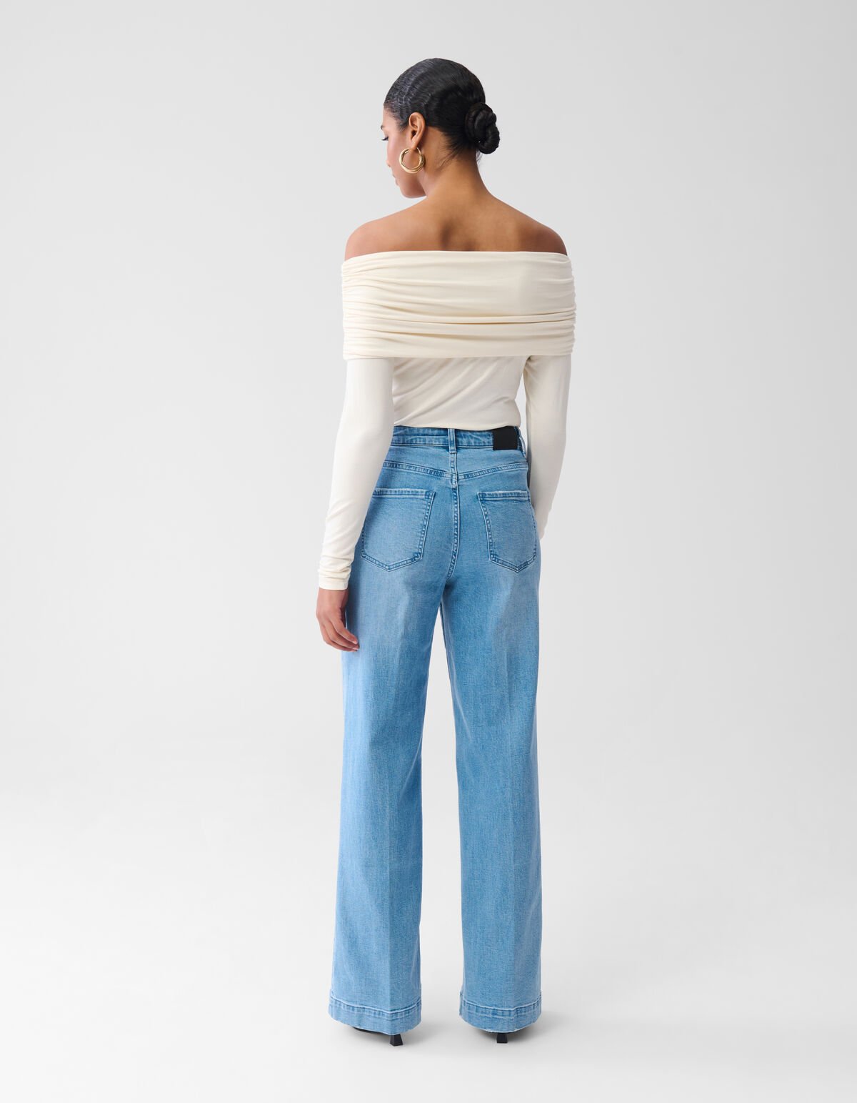 Wide Leg Fit Jeans Mediumstone By Fred SHOEBY WOMEN